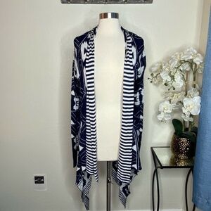 Mystree Womens Black & White Open Aztec Sweater